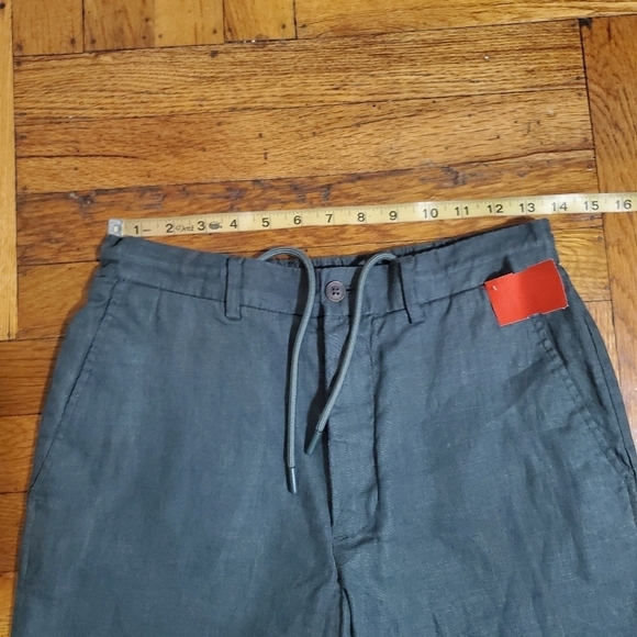 Zara Womens Linen Blend Pants Relaxed Fit Drawstring Waist Olive Green Size S - Picture 6 of 9